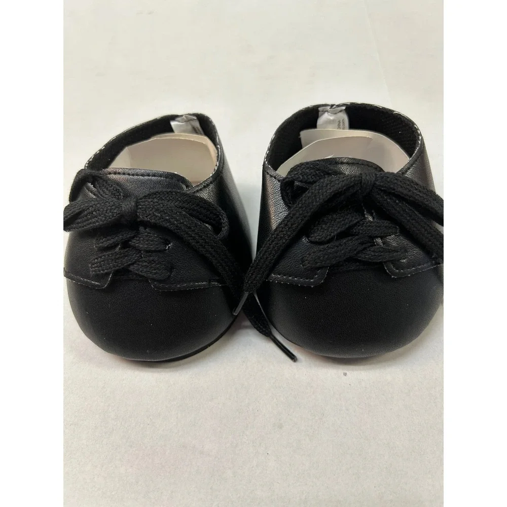 Teddy Mountain Black Lace Dress Shoes for 16 inch Plush Stuffed Animals 4109